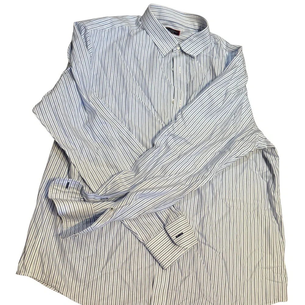 Untuckit Blue Stripe Wrinkle-Free Cotton Shirt‎ | Men’s XL Button Down